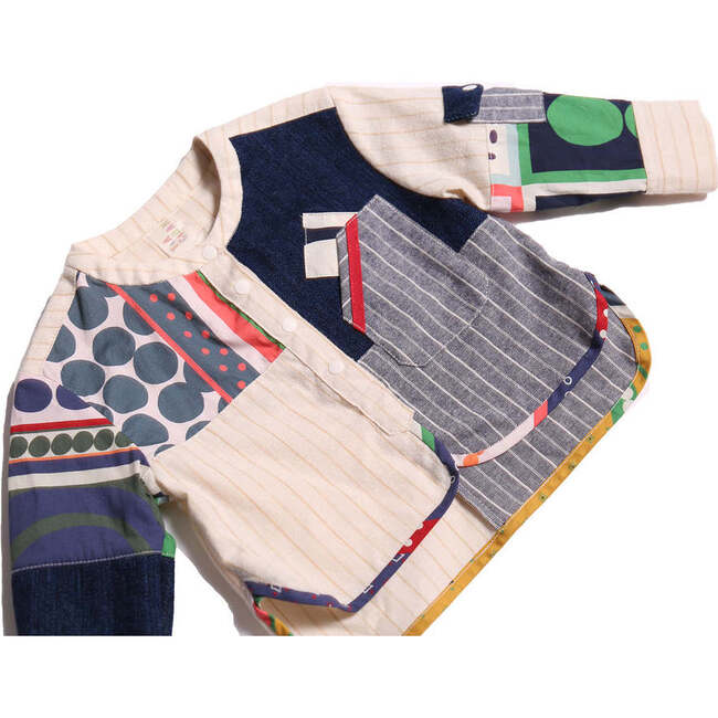 Baby Baxter Patchwork Henley, Opal Mix - Shirts - 3