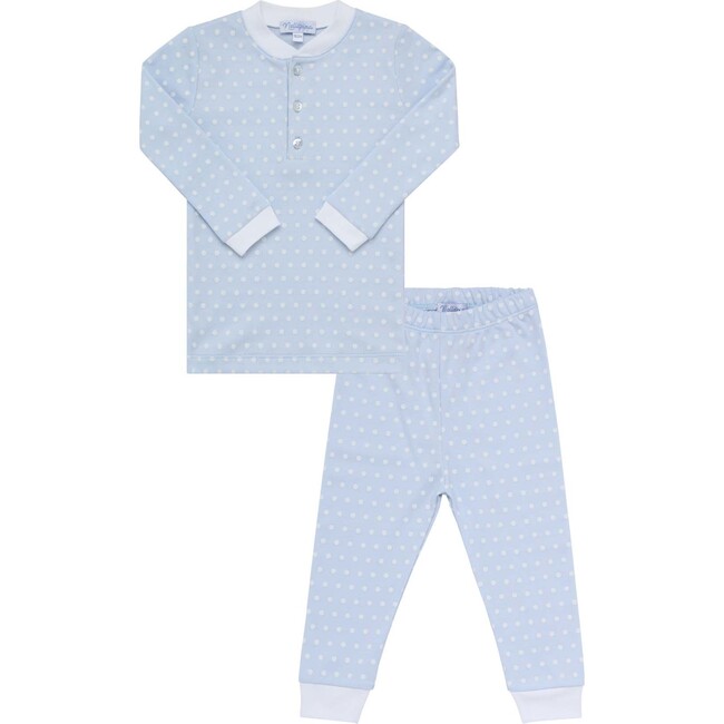 Polka Dots Pajamas, Blue - Pajamas - 1
