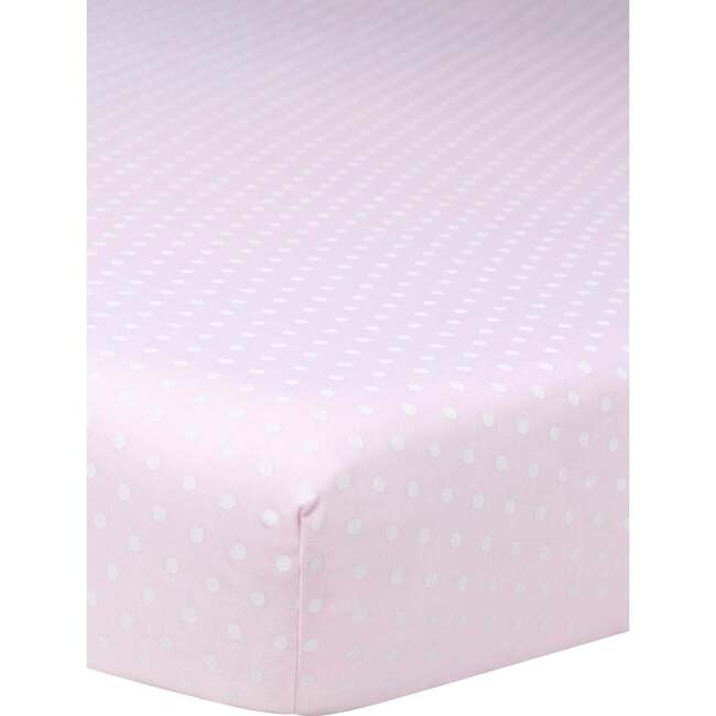Polka Dots Baby Crib Sheets, Pink