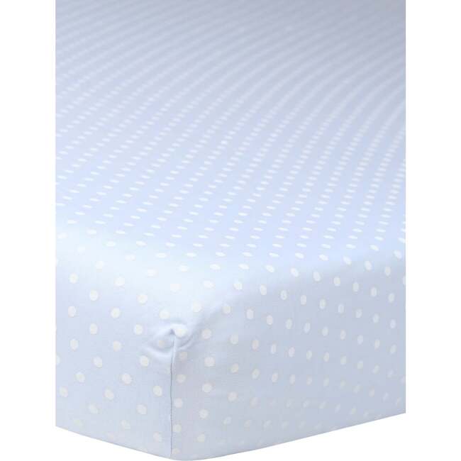 Polka Dots Baby Crib Sheets, Blue