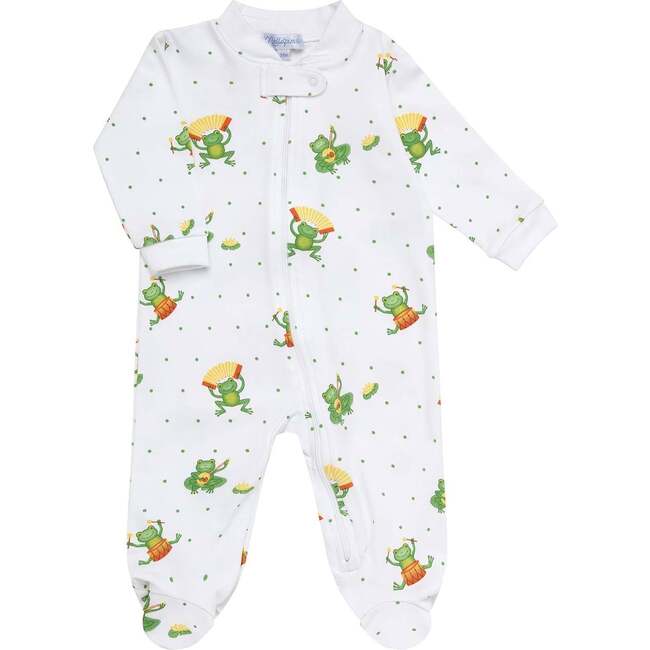 Frogs Baby Zipper Footie, Green