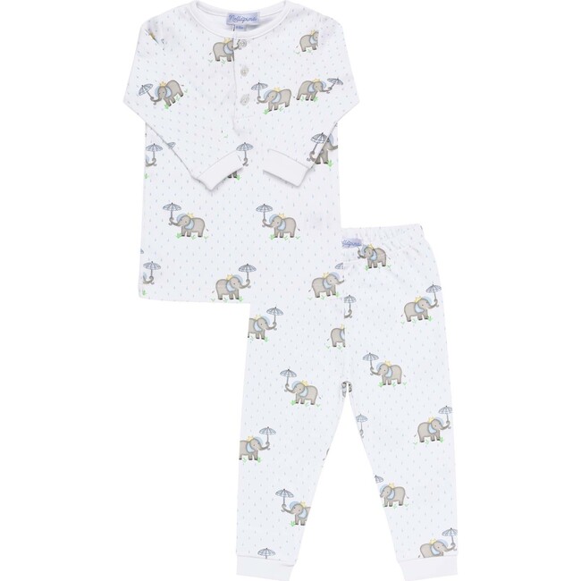 Elephant Pajamas, Blue - Pajamas - 1