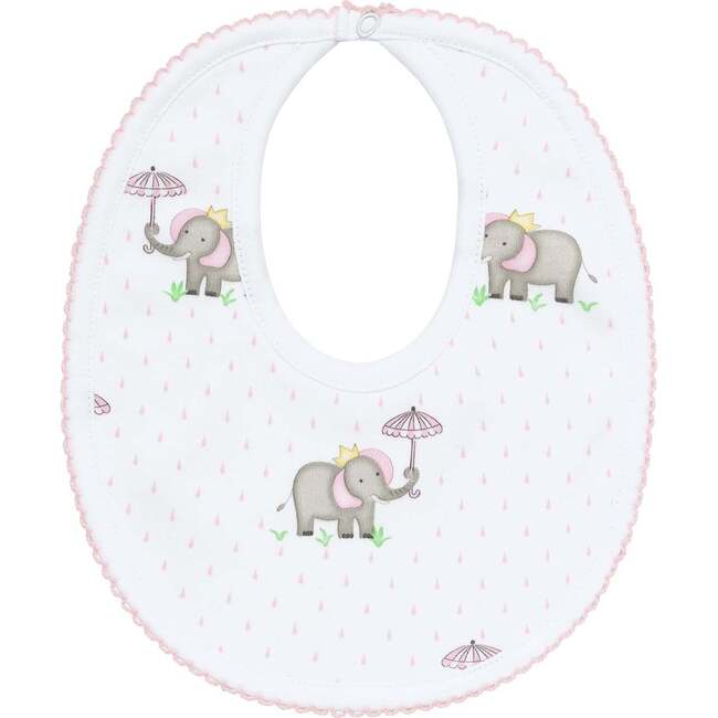 Elephant Baby Bib, Pink - Bibs - 1