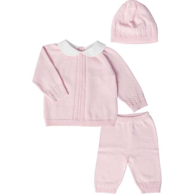 Cable Knit Set, Pink