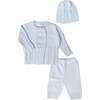 Button Cable Knit Set, Blue - Mixed Apparel Set - 1 - thumbnail