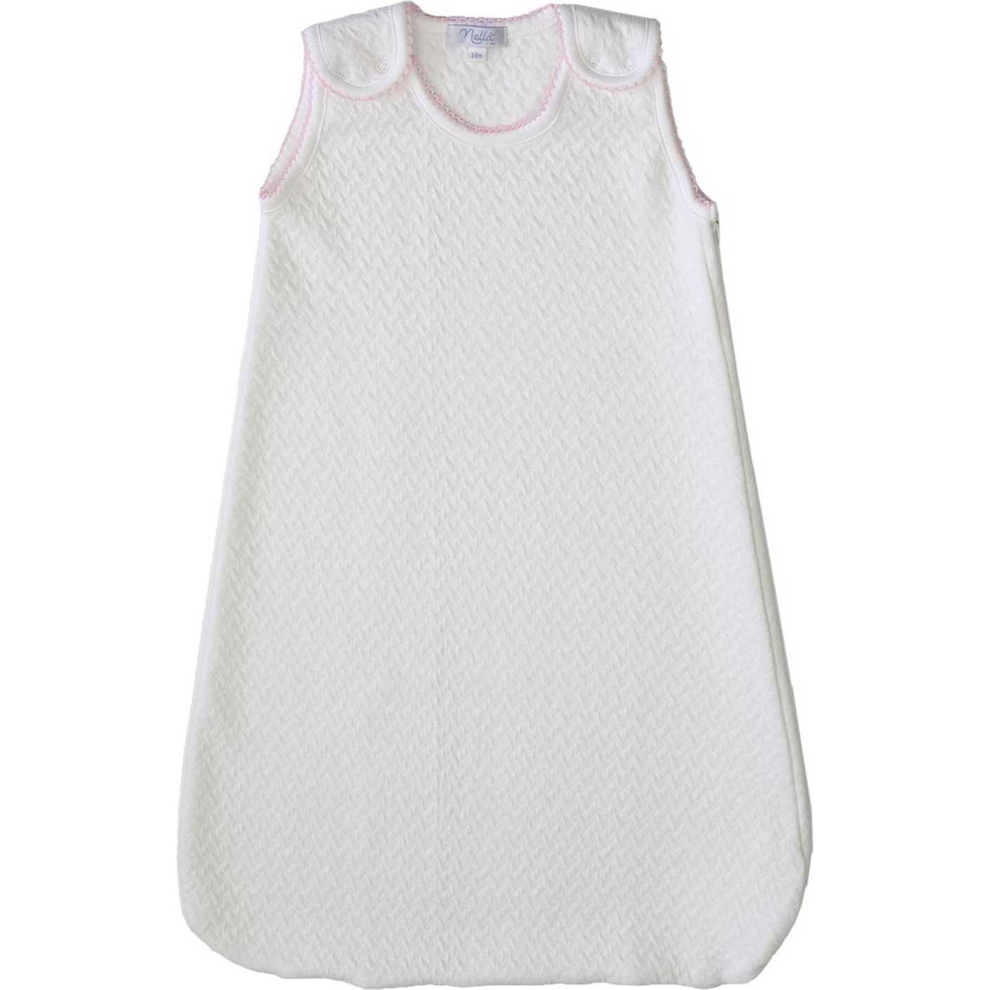 Basket Weave Quilted Baby Sack, Pink - Sleepbags - 1