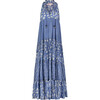 Sofia Long Ruffle Dress, French Blue Floral - Dresses - 1 - thumbnail