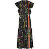 Women's Nairobi Botanical Kaftan, Black Florals - Dresses - 1 - thumbnail