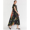 Women's Nairobi Botanical Kaftan, Black Florals - Dresses - 2
