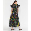 Women's Nairobi Botanical Kaftan, Black Florals - Dresses - 3