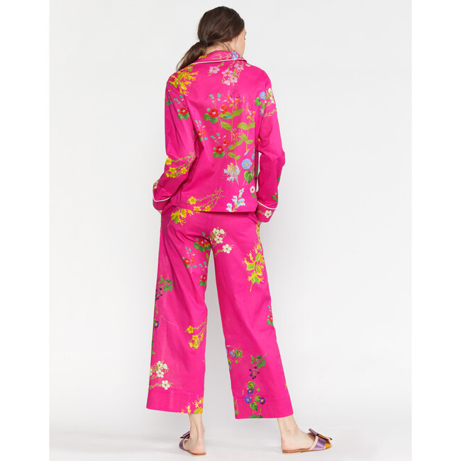 Women's Botanical Print Pajama Pant, Pink Floral - Pajamas - 4