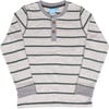 Leo Long Sleeve Henley, Sea Spray - T-Shirts - 1 - thumbnail