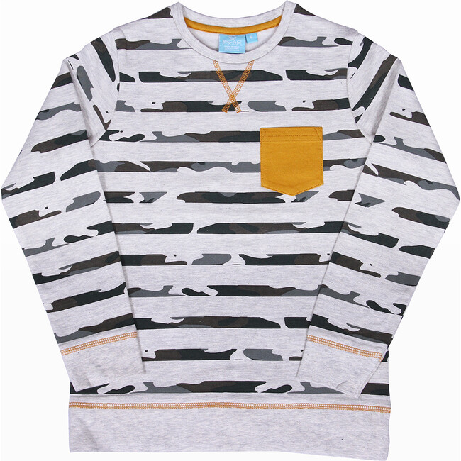 Neil Printed Crew Neck Pullover, Oatmeal Heather