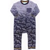 Hendrix Printed Henley Romper, True Navy - Rompers - 1 - thumbnail