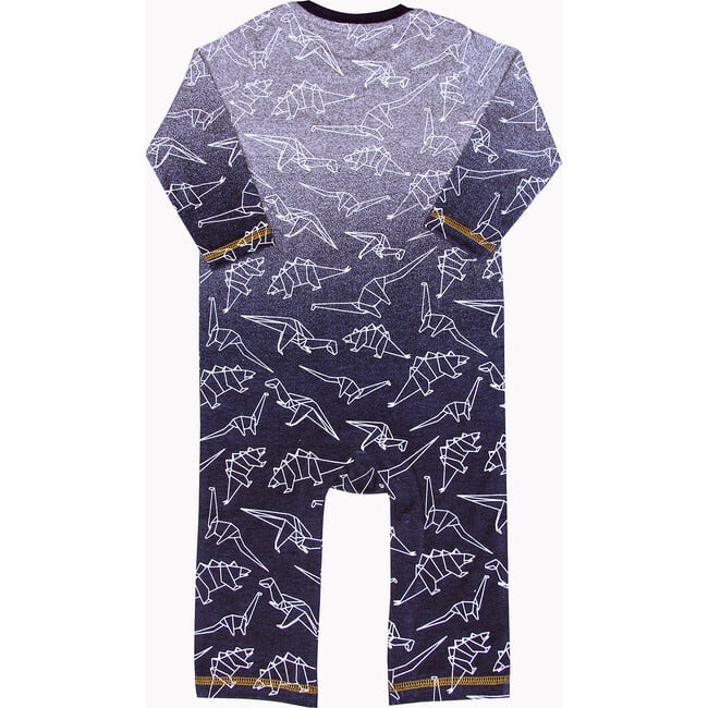 Hendrix Printed Henley Romper, True Navy - Rompers - 2