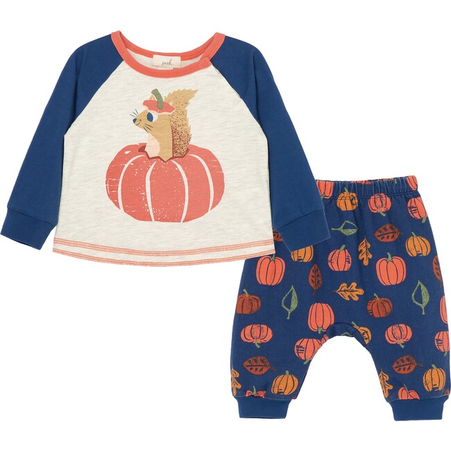 Pumpkin Pant Set, Blue - Mixed Apparel Set - 1