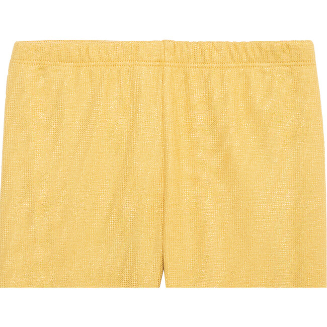 Metallic Ribbed Legging, Gold - Leggings - 3