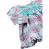Embroidered Sunflowers Pant Set, Plaid - Mixed Apparel Set - 3