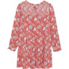Smocked Floral Dress, Red - Dresses - 2