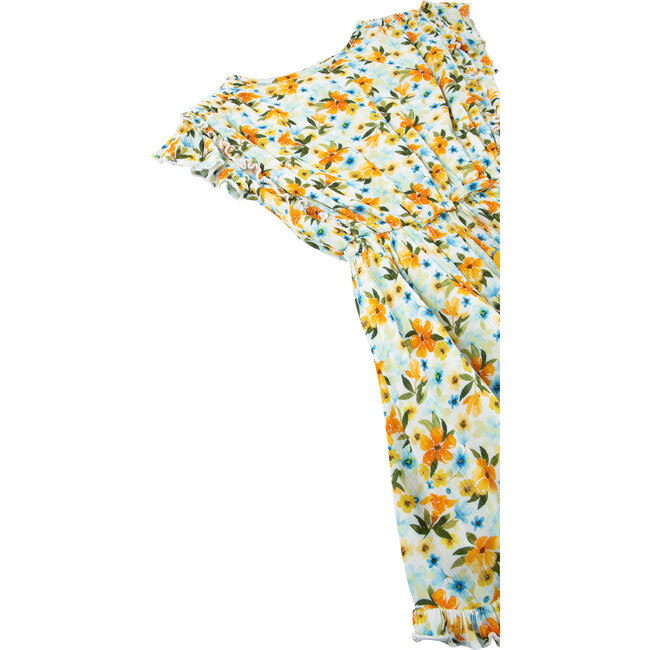Crinkled Floral Dress, Yellow - Dresses - 3
