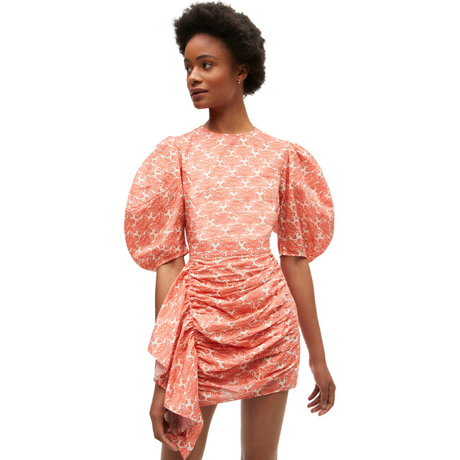 Women's Pia Dress, Lotus Block Orange