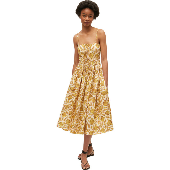 Women's Katrina Dress, Garden of Dreams Golden Floral - Dresses - 1