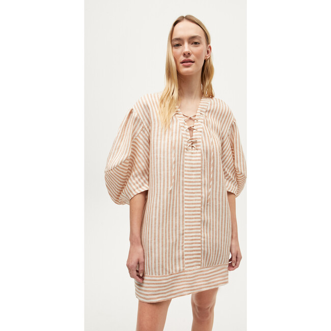 Women's Dejah Dress, Brown Stripe - Dresses - 3