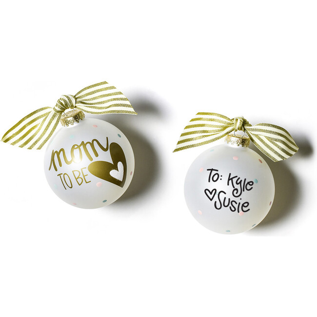 Mom To Be Glass Ornament, White