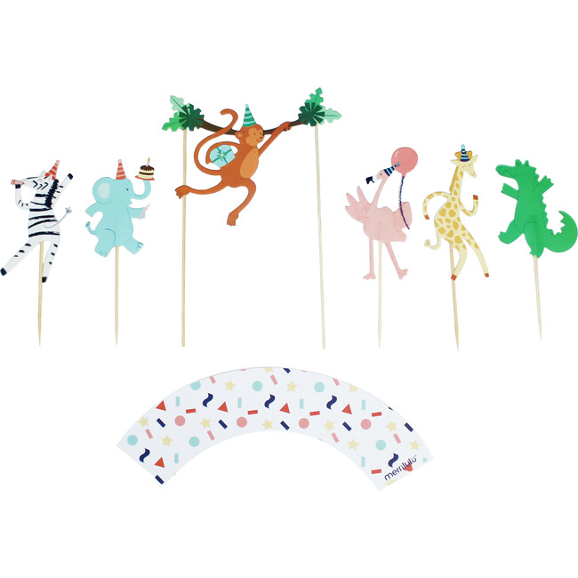 Party Animals Cupcake Toppers - Party Accessories - 1