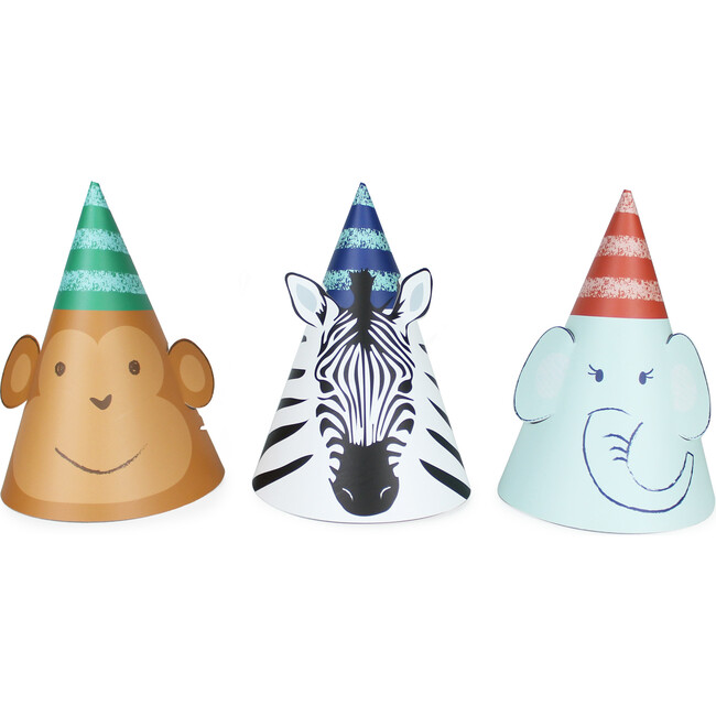 Party Animals Party Hats, Set of 12