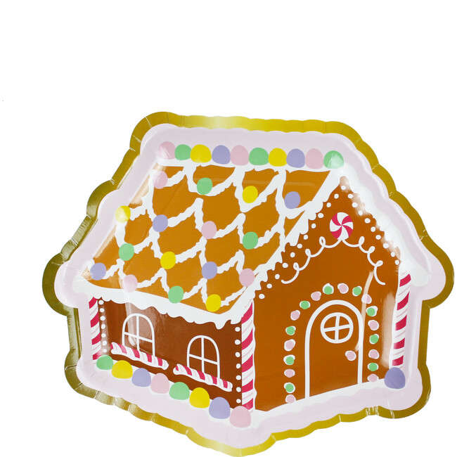 Gingerbread House Plates, Set of 12 - Paper Goods - 1