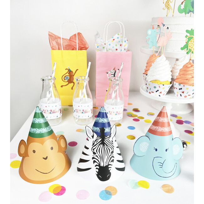 Party Animals Party Hats, Set of 12