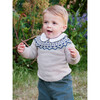 Little Frankie Fairisle Sweater, Oatmeal - Sweaters - 2