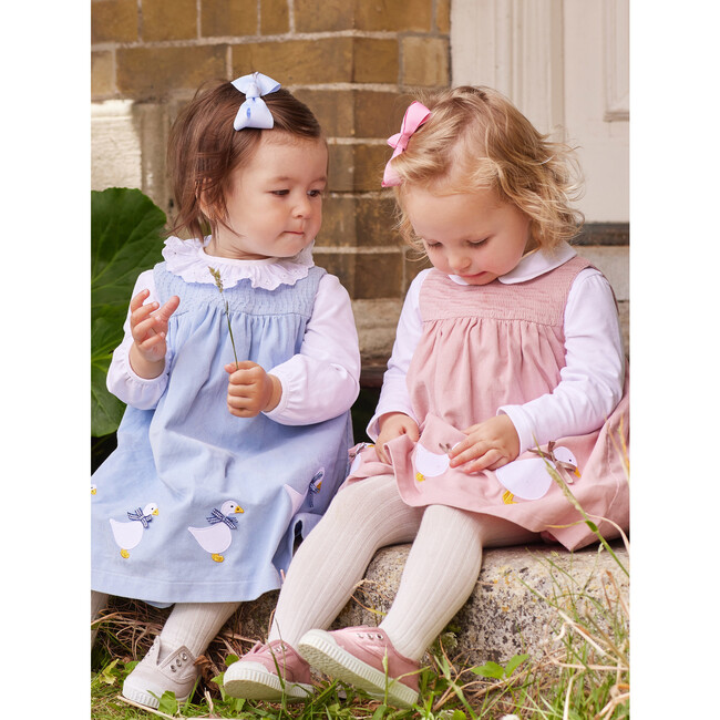 Little Jemima Smocked Pinafore, Dusty Pink - Trotters London