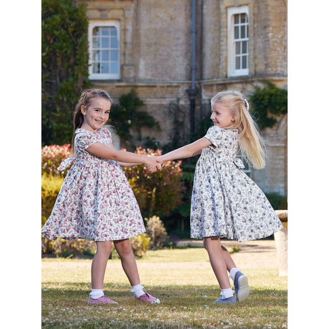Arabella Rose Smocked Dress, Blue Rose Floral - Dresses - 7