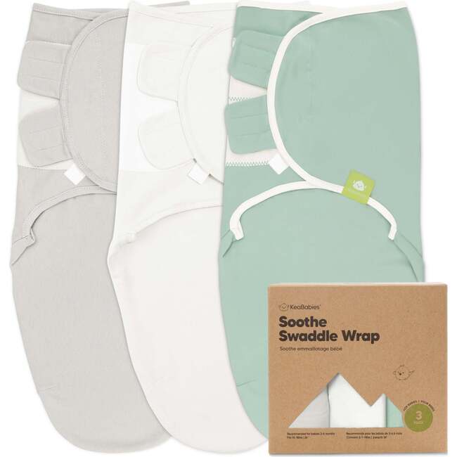 3-Pack Soothe Swaddle Wraps, Sage - Swaddles - 1