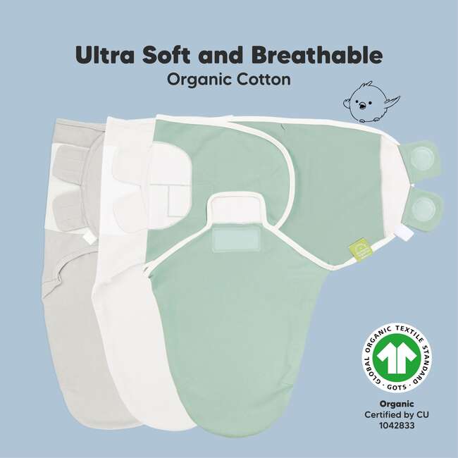 3-Pack Soothe Swaddle Wraps, Sage - Swaddles - 4