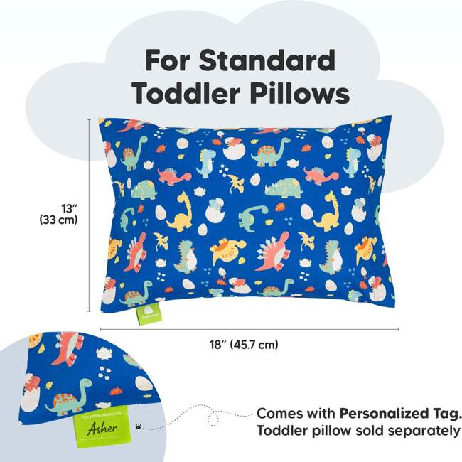Printed Toddler Pillowcase 13X18", DinoWorld - Pillows - 2
