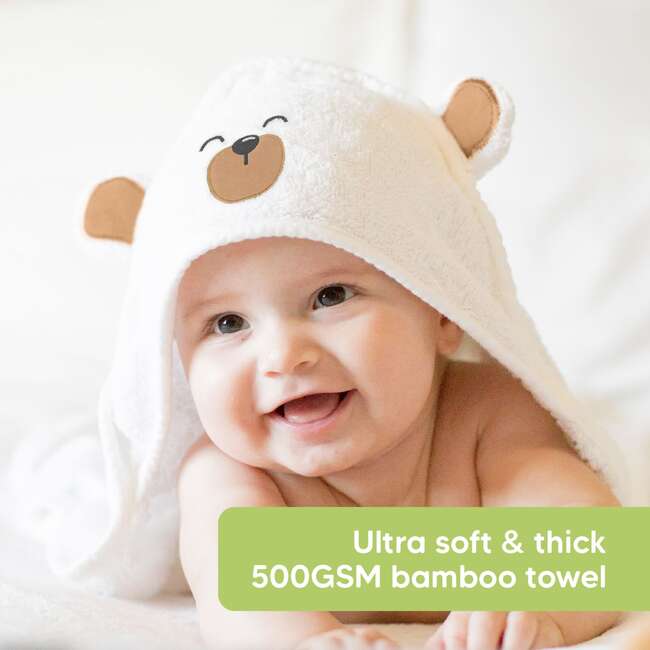 Bamboo Hooded Towel, Grizzly