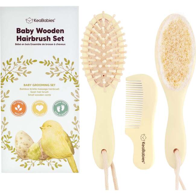 Baby Hair Brush and Comb Set, Lemon