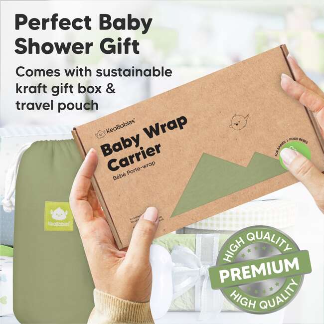 Baby Wrap Carrier, Dusty Olive - Carriers - 7