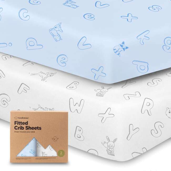 Fitted Crib Sheet, ABC Land Sky