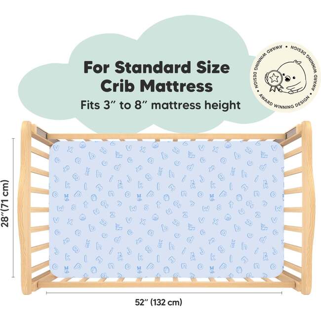 Fitted Crib Sheet, ABC Land Sky - Crib Sheets - 2