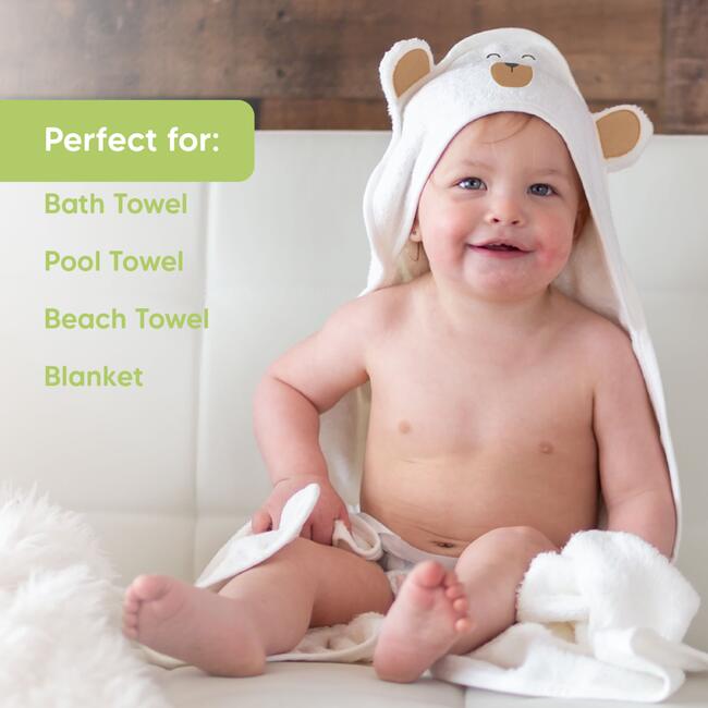 Bamboo Hooded Towel, Grizzly - Bath Towels - 6