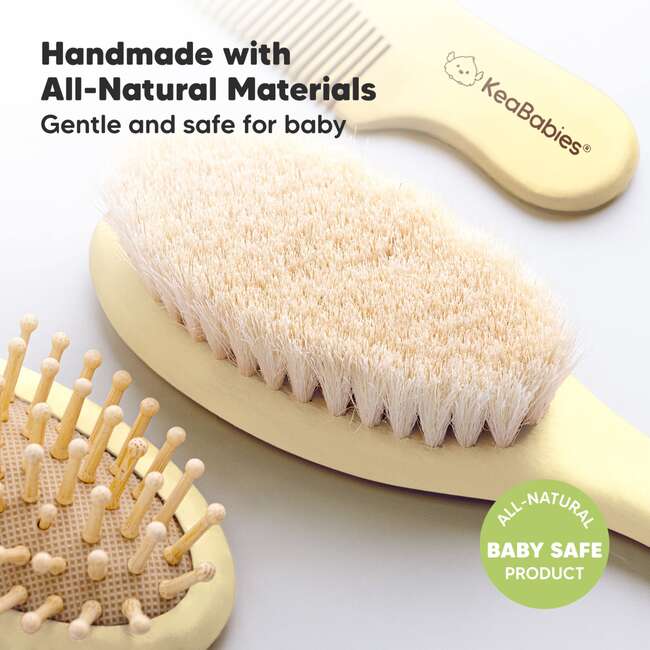 Baby Hair Brush and Comb Set, Lemon - Hair Accessories - 4