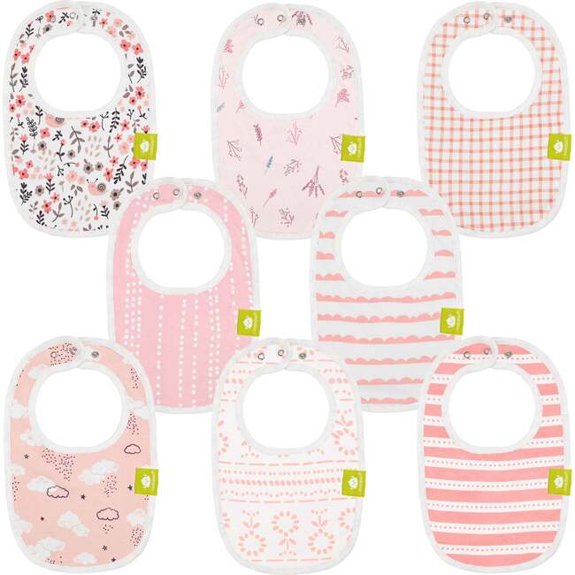 8-Pack Urban Drool Bibs Set for Baby Boys and Girls, Sweet Charm
