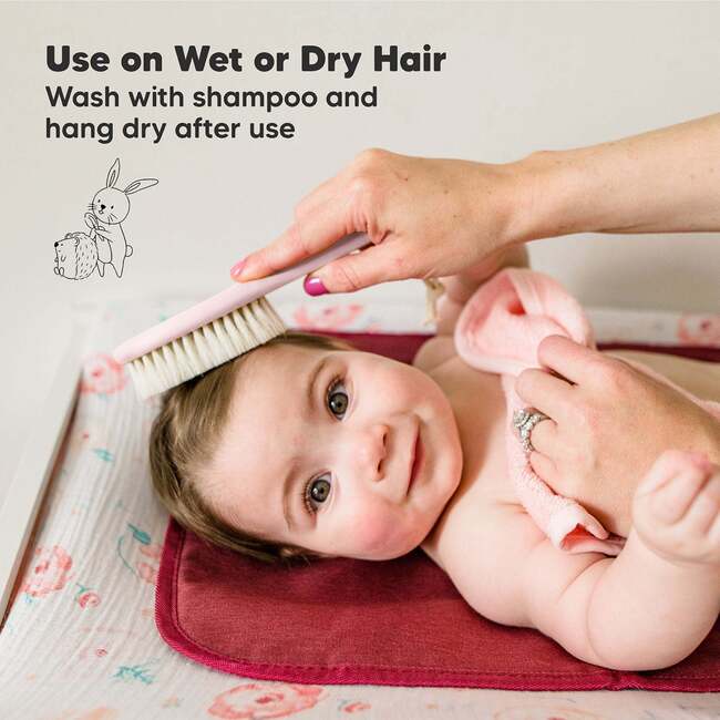 Baby Hair Brush, Blush - Hair Accessories - 6