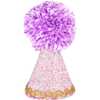 Glitter Fabric Birthday Party Hat, Lilac/Pink - Medium - Costumes - 1 - thumbnail