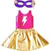 Super Hero Lightning Bolt Costume Set - Pink & Gold Sleeveless - Costumes - 1 - thumbnail