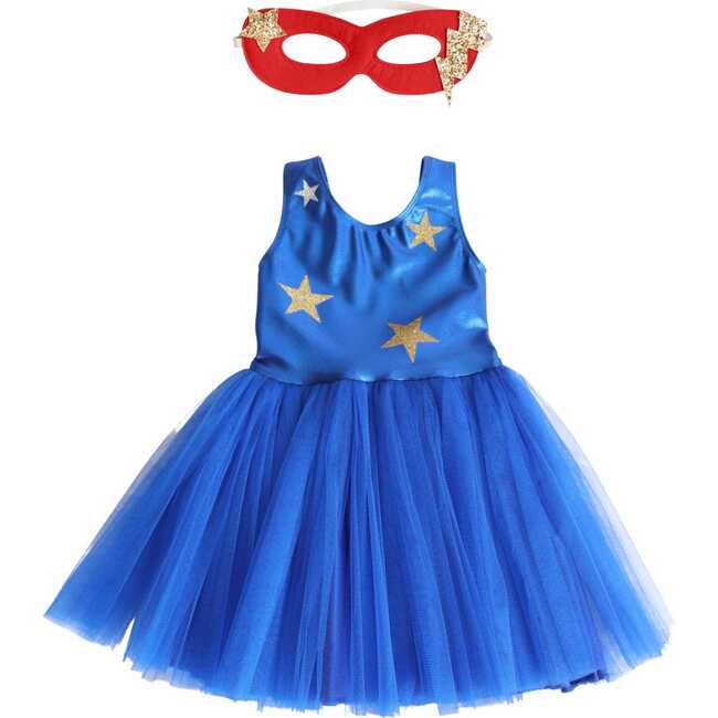 Super Hero Dress and Costume Mask Set